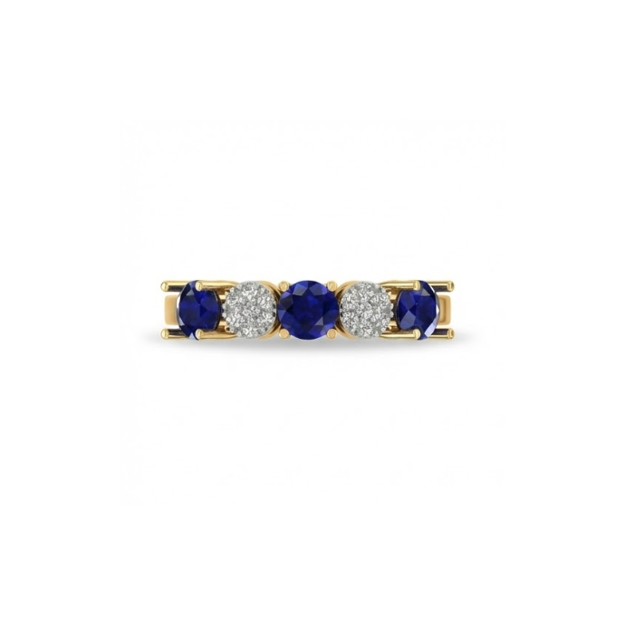 Sapphire & Diamond Five-Stone Elegance Ring