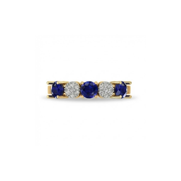 Sapphire & Diamond Five-Stone Elegance Ring