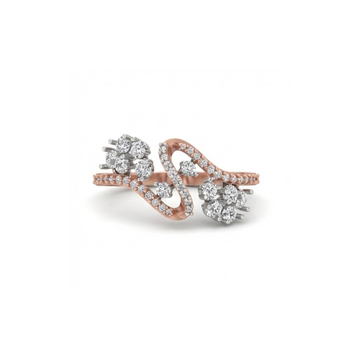 Dual Cluster Curved Diamond Ring