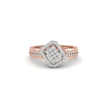Geometric Dual-Tone Cluster Diamond Ring