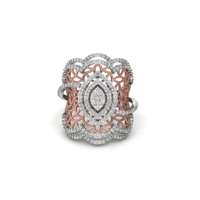 Royal Floral Dome Diamond Cocktail Ring
