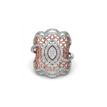 Royal Floral Dome Diamond Cocktail Ring