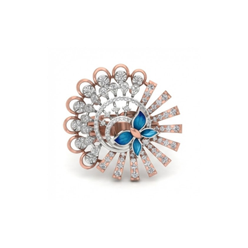 Grand Peacock Fan Diamond Ring