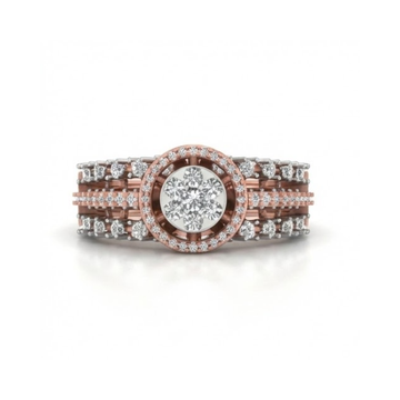 Dual Halo Crown Diamond Ring