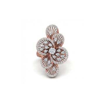 Grand Floral Diamond Statement Ring