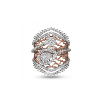 Dual Pear Cluster Designer Cocktail Ring