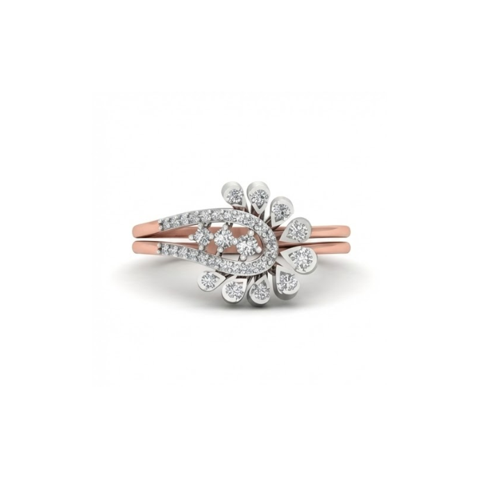 Floral Fan Cluster Diamond Ring