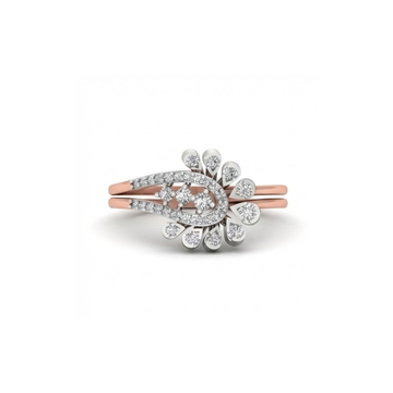 Floral Fan Cluster Diamond Ring