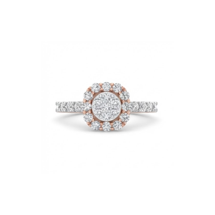 Floral Halo Diamond Ring