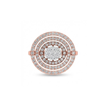 Oval Circle Concentric Diamond Ring