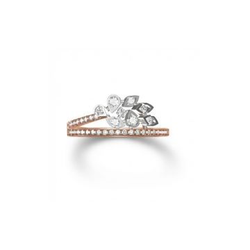 Dual Band Floral Diamond Ring