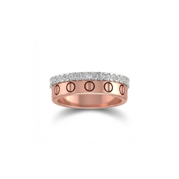 Screw Motif Diamond Band Ring