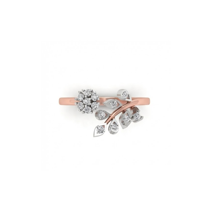 Open Floral Cluster Wrap Diamond Ring