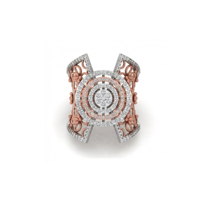 Regal Triple-Halo Heritage Diamond Cocktail Ring