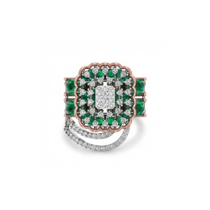 Emerald Halo Grand Designer Ring
