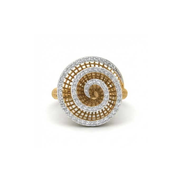 Spiral Dome Artistic Diamond Ring