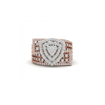Tri-Layer Shield Diamond Statement Ring